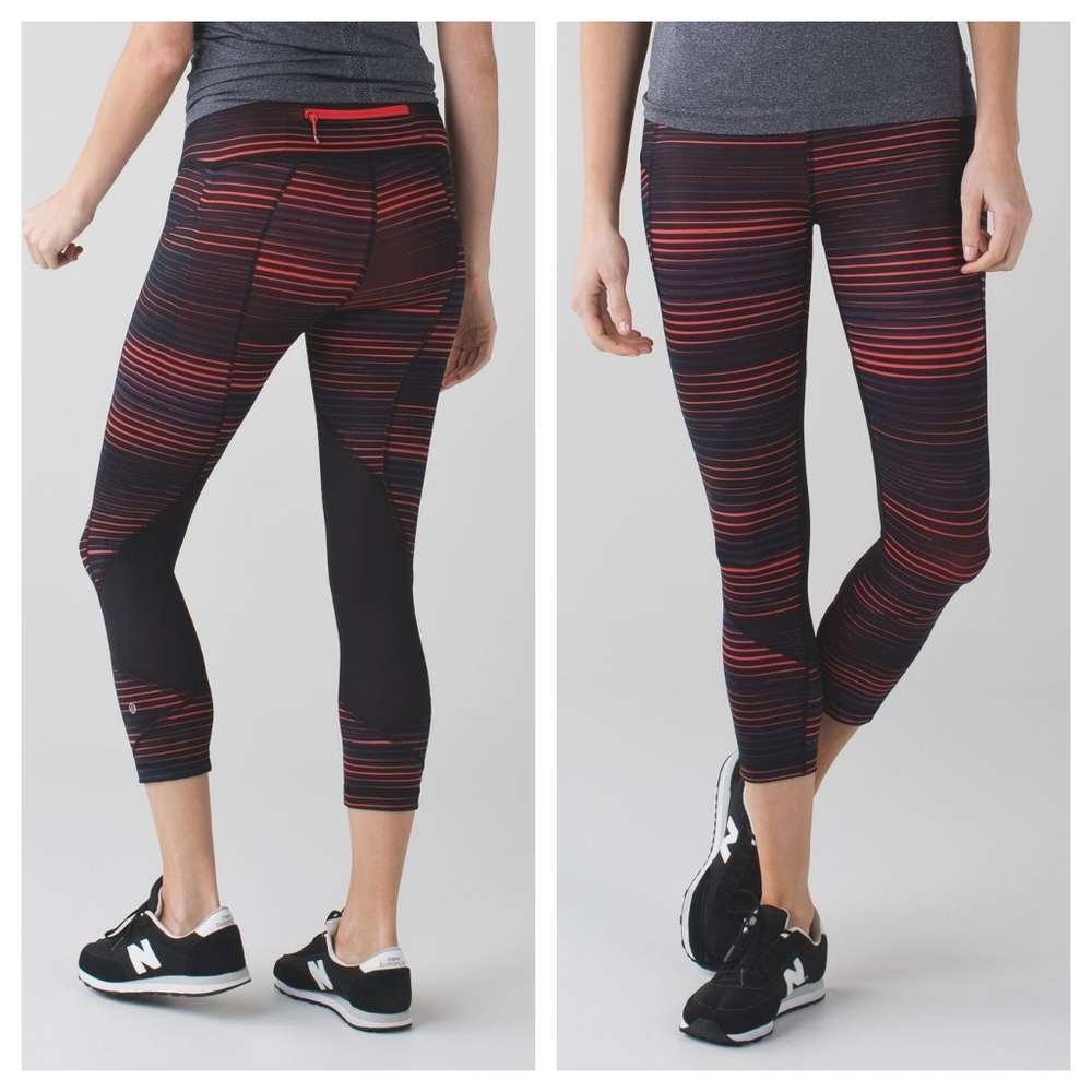 Lululemon Pace Rival Crop 22" Twisted Dune Alarming Black / Black 8